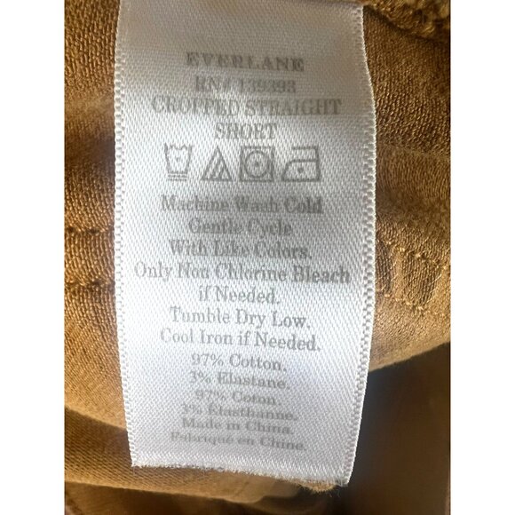 Everlane Cropped Straight Short Pants Womens Size 8 Ochre Cotton Blend Casual - Picture 8 of 14